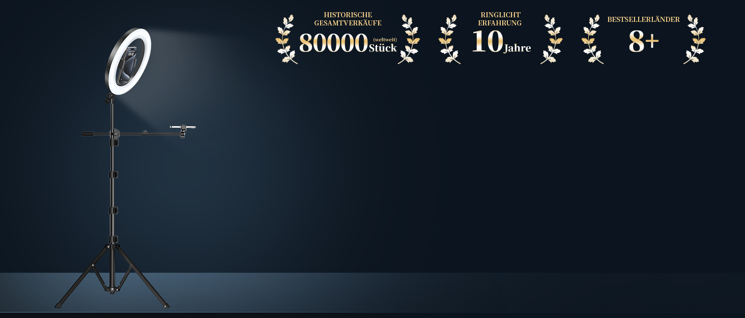 Настільний штатив з кільцевим світлом – подвійний тримач для 2 смартфонів, регульоване кільцеве світло з металевим штативом, 10.5' для коучингу/фуд-блогерів/влогів/мейк-апу/DIY