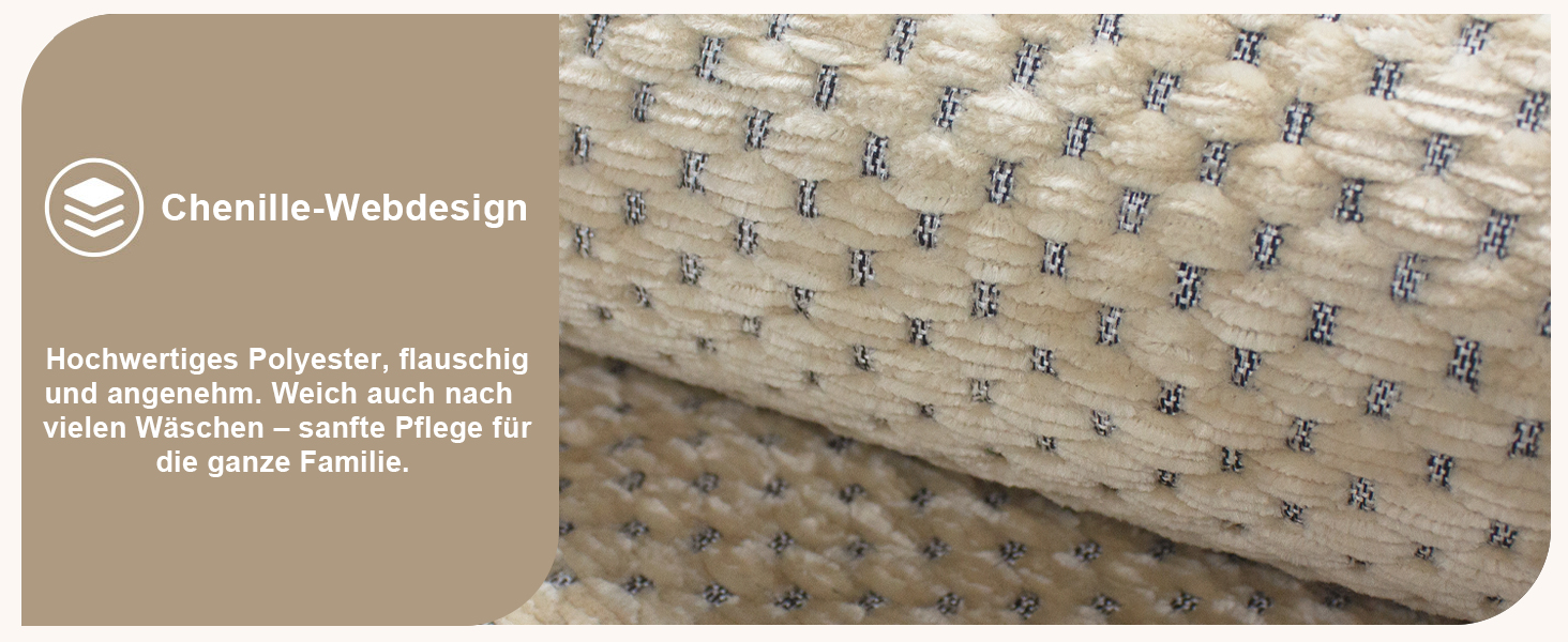 Килимок для ванної кімнати Badteppich Chenille, протиковзкий та вологопоглинаючий, 50x150 см, бежевий