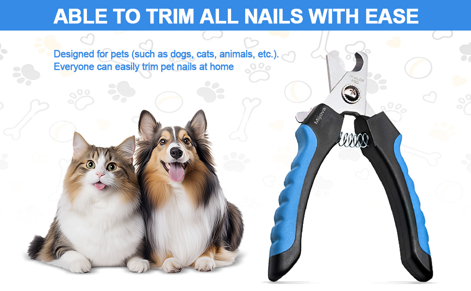 Професійний нігтеріз для собак та котів з захистом від надмірної обрізки, блакитний