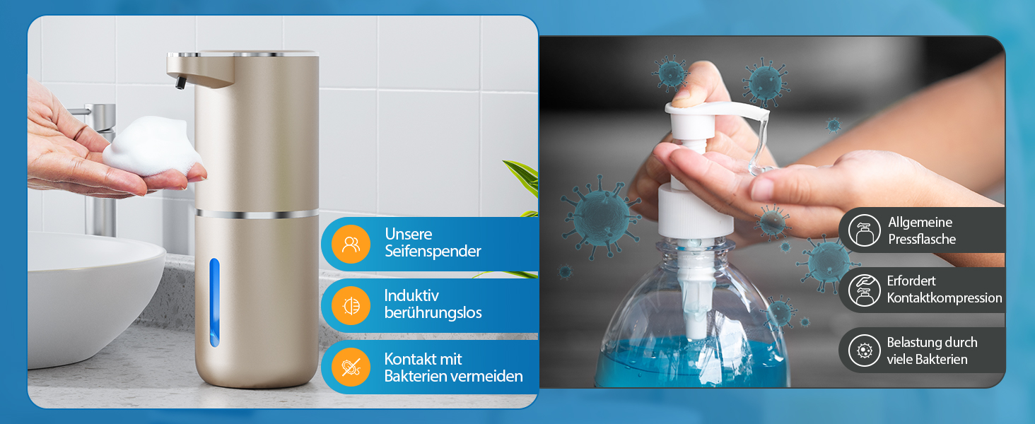 Автоматичний диспенсер для мила Amyzavls, 380 мл, USB, сенсорний, для ванної, кухні, офісу, інфрачервоний сенсор, підтримка рідкого та пінного мила