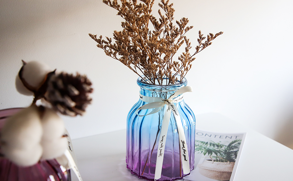 Скляна ваза OFFIDIX з градієнтом кольору, багатокольорова, геометричний дизайн, для весілля, подій, декору, квіткових композицій, офісу або дому