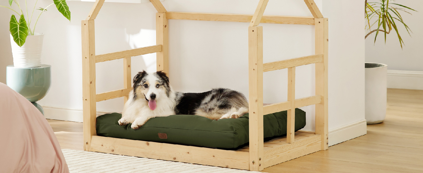 Килимок для собак BEDSURE 76x50 см - м'який, миючий, для маленьких та середніх собак, 10 см заввишки (чорний)