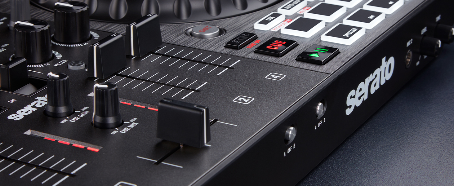 DJ контролер Numark NS4FX 4-канальний з touch-jogwheels, Pads та ефектами, Serato DJ Lite