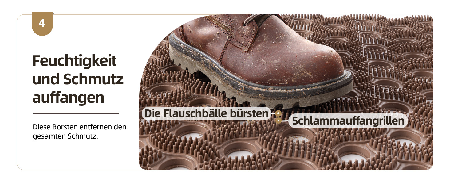 Килимок для порогу COLOR&GEOMETRY Null Geruch TPE Heavy Duty, 43x75 см (60x90 см), коричневий. Екологічний, не потребує догляду, антиковзаючий, для дому та вулиці