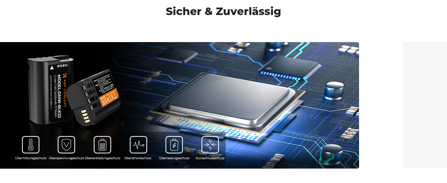 Запасний акумулятор K&F CONCEPT DMW-BLK22 (2 шт) з LCD зарядним пристроєм для Panasonic Lumix DC-S5, DC-S5 II, DC-S5 IIX, GH5 II, GH6, S5II, S5M2, GH5M2