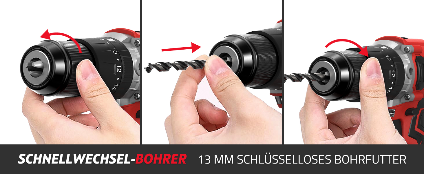 Акумуляторний дриль-шуруповерт SundpeyPRO 21V з перфоратором, 120 Нм, безщітковий двигун, комплект з 2 x 4000mAh акумуляторами, 20+3 ступені крутного моменту, LED-підсвітка