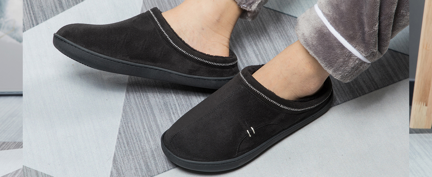 Чоловічі домашні тапочки з меморі-піною, теплі зимові тапочки, з підкладкою, сліпони з неслизькою гумовою підошвою, для дому та вулиці, 49/50 EU, Коричневі