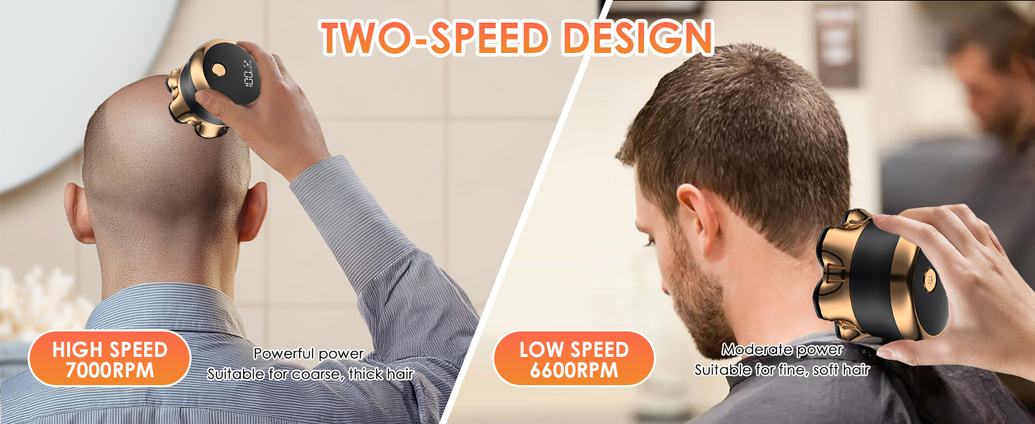 Електрична бритва чоловіча 7D Glatzen з плаваючою головкою, LED-дисплеєм, 2 режимами, Type-C зарядка, водонепроникна, акумулятор 120 хв, золотий колір