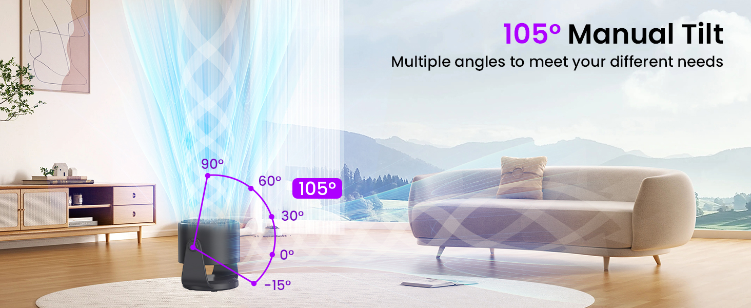 Настільний вентилятор Leise: тихий, перезаряджається через USB, ефективне охолодження, 100 швидкостей, компактний, портативний, кут нахилу 105°, LED дисплей, для офісу та подорожей