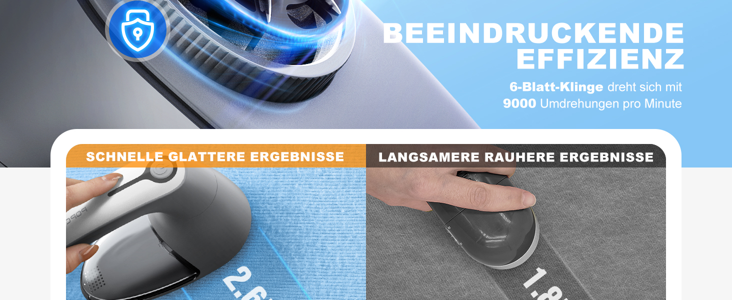 Електричний видалення ворсу POPCHOSE: бездротовий прилад для одягу з 2 лезами, USB-зарядка