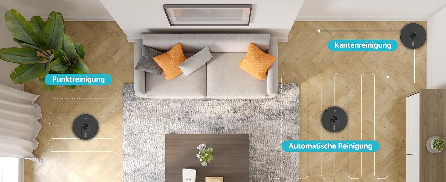 Робот-пилосос Aeco X5 VacuBot з функцією миття підлоги. Потужність всмоктування 5000Pa, лазерна навігація, час роботи до 160 хвилин, керування через додаток та пультом. Ідеально для шерсті тварин, килимів та твердих підлог.