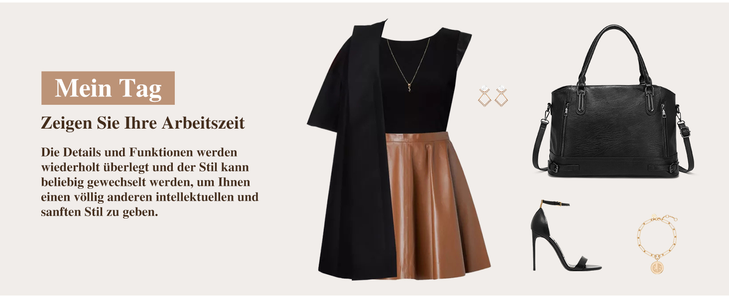 Сумка жіноча VINBAGGE PU шкіра шопер Vintage чорна для офісу та щодня