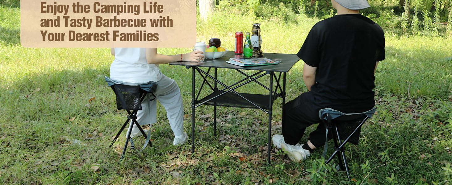 REDCAMP 2 шт. складані туристичні стільці-штатив, 56 см, чорний та сірий