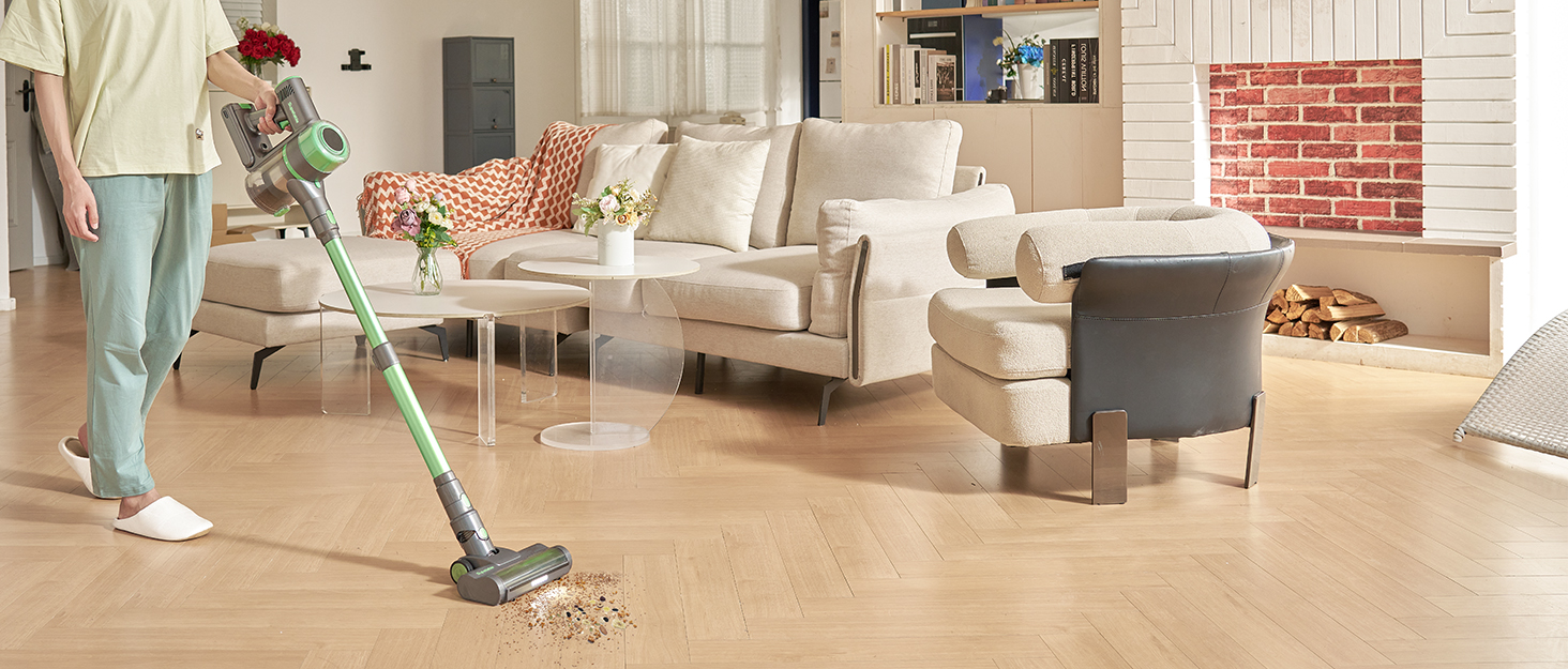 Акумуляторний пилосос 30000 Па, бездротовий пилосос з часом роботи 60 хв, тихий акумуляторний пилосос з LED-дисплеєм/антизаплутувальною насадкою, 450 Вт ручний пилосос для твердих поверхонь, килимів та шерсті тварин