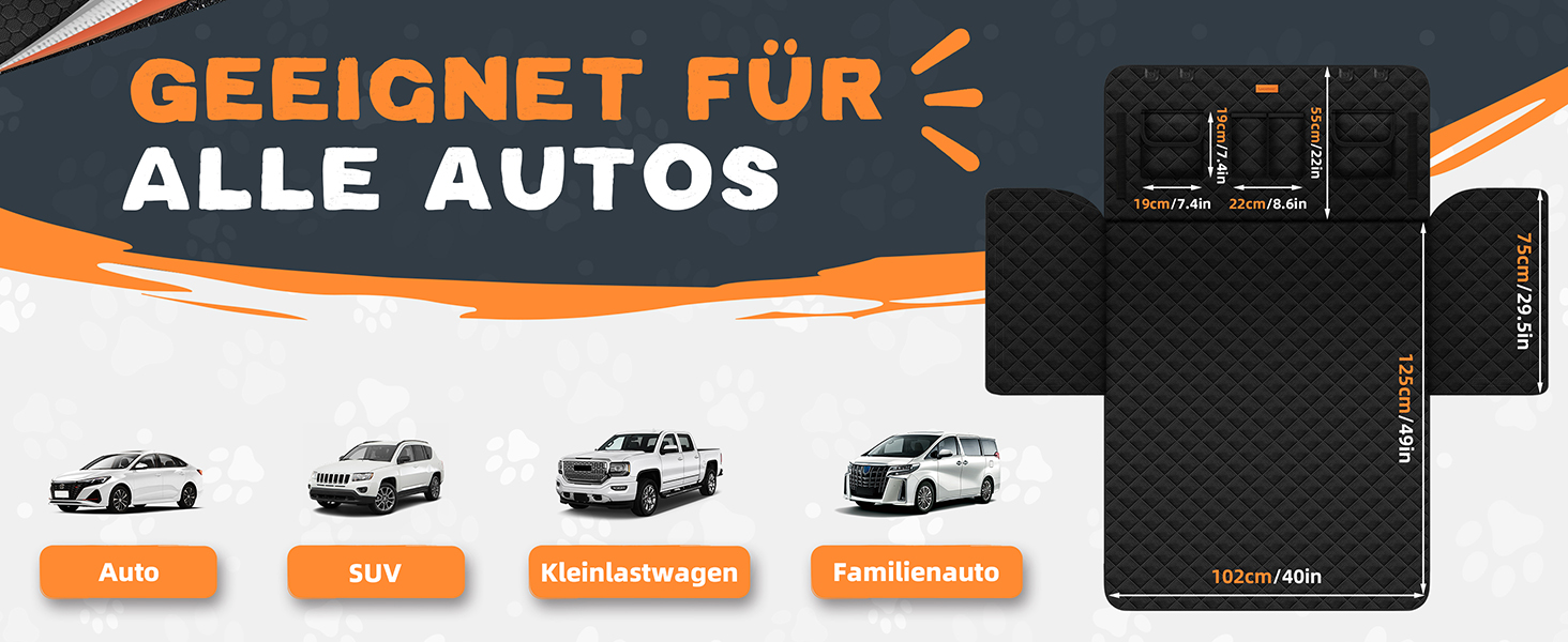 Захист для багажника автомобіля від собак: борти та захист від порогу - універсальний килимок для багажника, водонепроникний та стійкий до подряпин. Підходить для авто, універсалів, SUV (чорний, преміум)