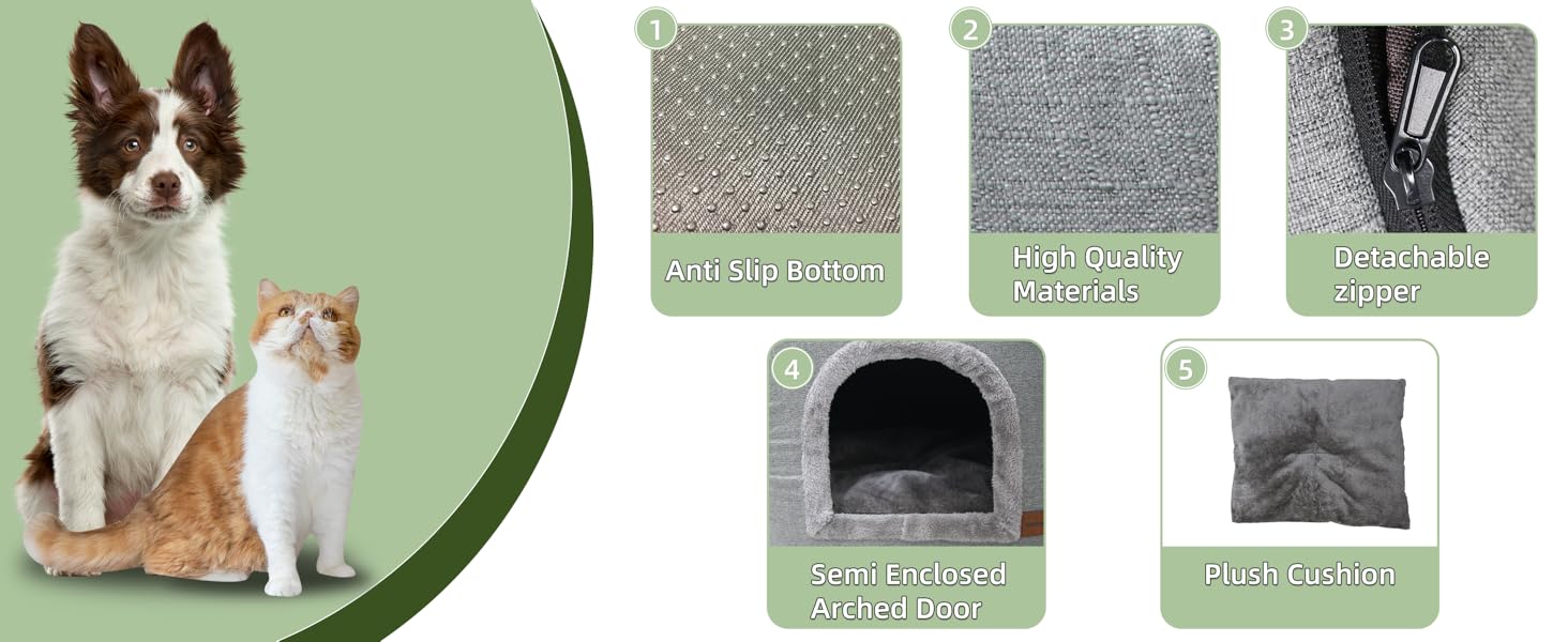 Кігтеточка-будиночок для котів з плюшем, 50x42x42 см, темно-сірий