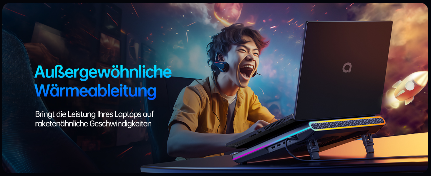 Ігровий охолоджувач для ноутбука llano V12 RGB з потужним турбовентилятором 5.5