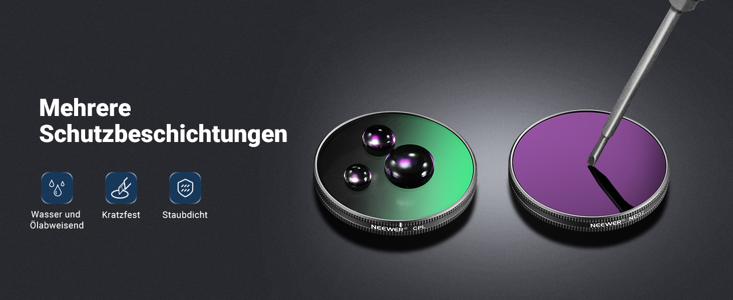 Набір фільтрів NEEWER CPL + ND для DJI Osmo: CPL, ND8/16/32/64/1000, HD, для екшн-камер