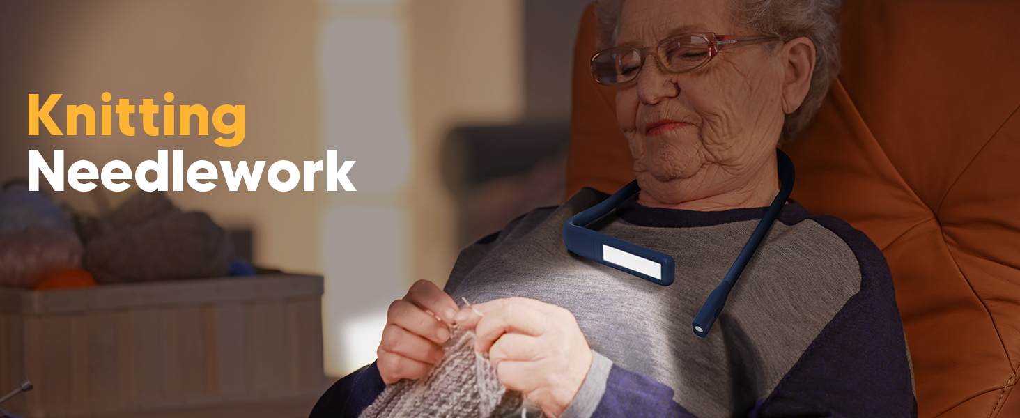 LED лампа на шию для читання Buch синя: книжкова лампа, ліхтарик для в'язання, подарунок чоловікові на Різдво