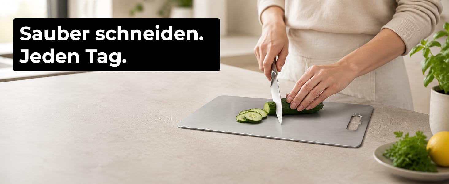 Обрізна дошка зі сталі нержавіючої 30x21 см, Made in Germany, для посудомийки, з силіконовими ніжками