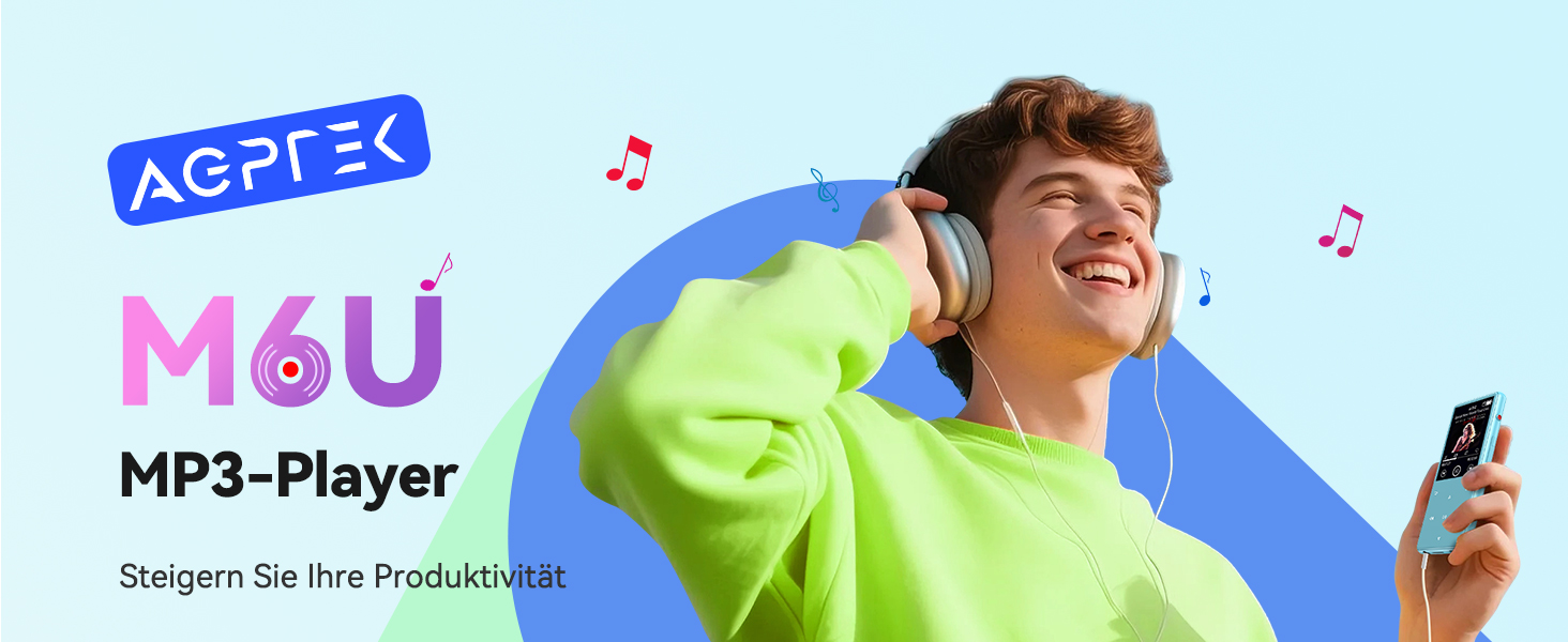 MP3 плеєр AGPTEK 128 ГБ Bluetooth 5.4, 2.4