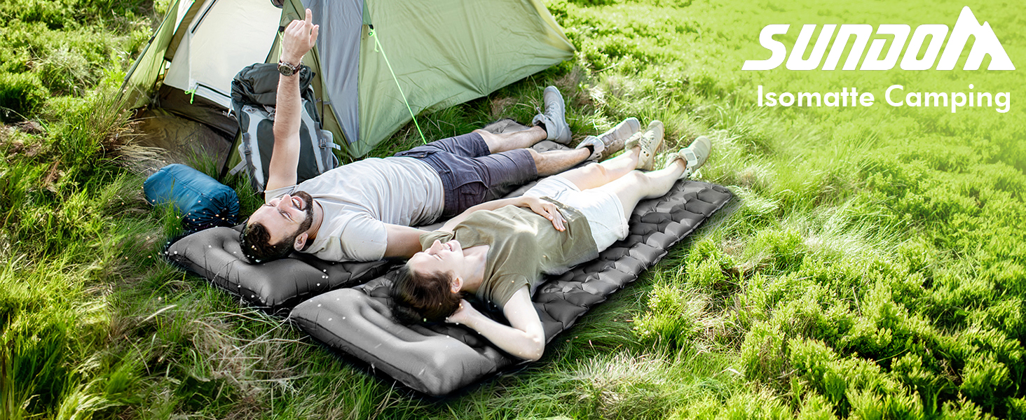 Ізоматте для кемпінгу Isomatte Camping: ультралегкий, надувний, з подушкою, водонепроникний, компактний, для відпочинку, спорту, подорожей та хайкінгу (сірий)