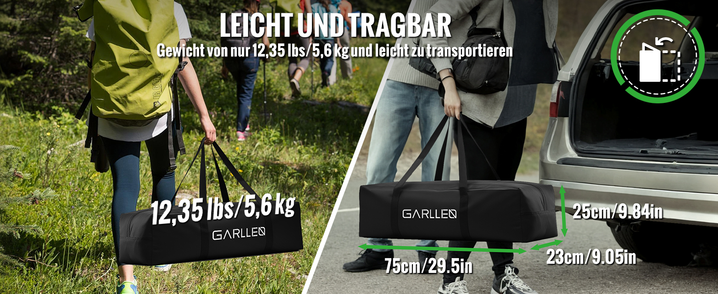 Зручний складаний туристичний стіл Garllen для пікніка та відпочинку на природі, 82x40 см, 2 рівня висоти (44/70 см), сталевий, з сумкою