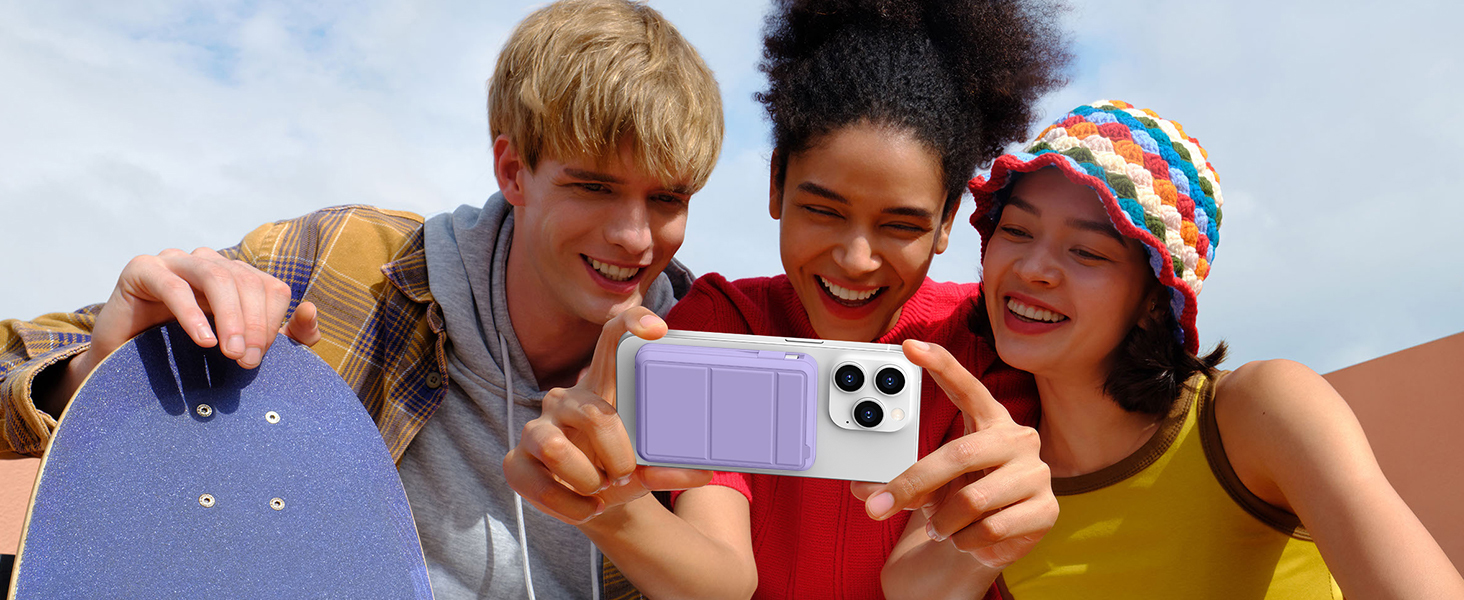 Power Bank Azmuth MagSafe 10000mAh для iPhone з LED дисплеєм, бездротова зарядка, білий (фіолетовий)