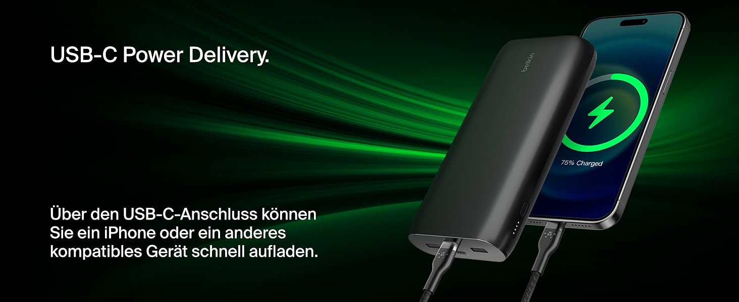 Powerbank Belkin BoostCharge 26000mAh з 4 портами USB-C та USB-A, швидка зарядка Power Delivery, для iPhone, iPad, Galaxy, Pixel