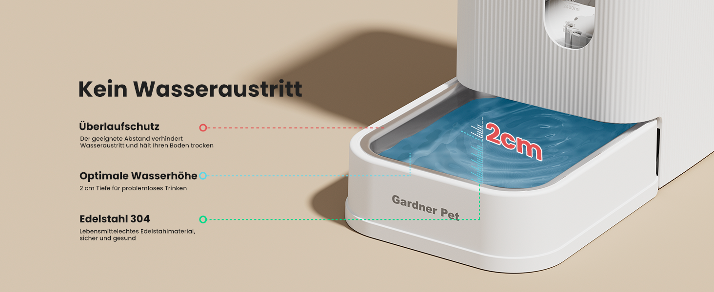 Автоматичний диспенсер води для собак та котів Gardner Pet, годівниця з нержавіючої сталі, велика ємність (8.5л), без електроенергії, BPA-free