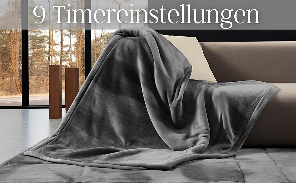 Електрична ковдра Steinborg з підігрівом, 180x130 см, 9 температурних режимів, таймер, пульт ДУ, прання 30°C