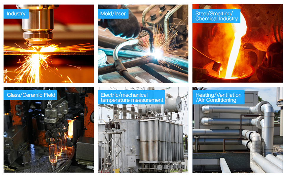 Інфрачервоний термометр MESTEK для вимірювання високих температур -40°C до 1600℃ з K-зондом, лазерний, LCD, з сигналізацією, для кулінарії, промисловості, HVAC, IR05A-Red