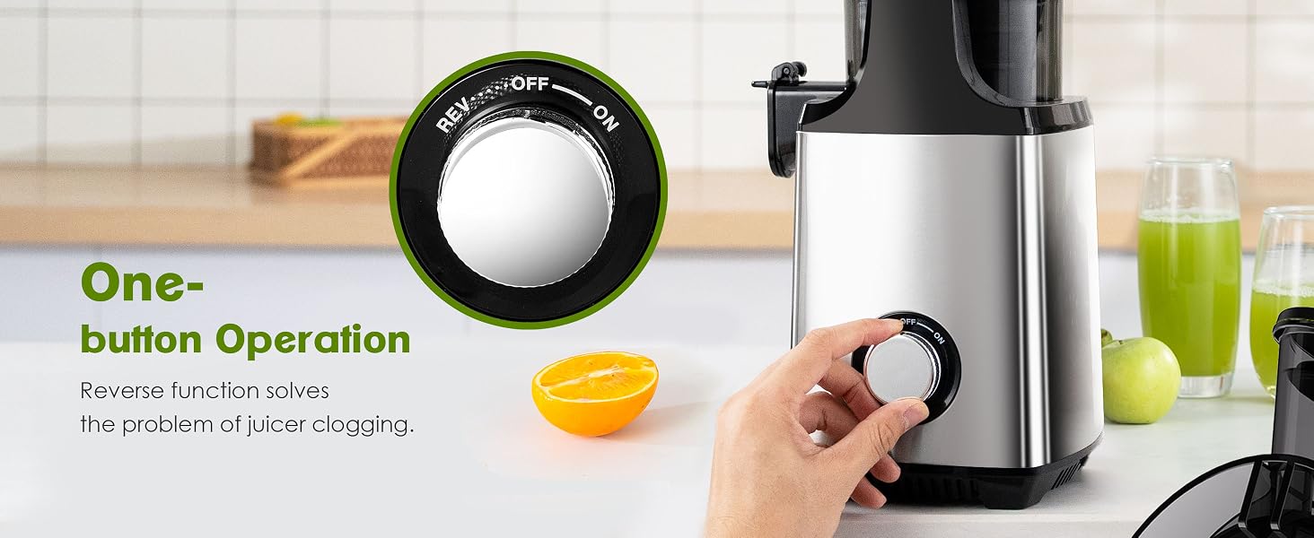 Шнекова соковижималка Fretta Slow Juicer з нержавіючої сталі для овочів та фруктів, сіра