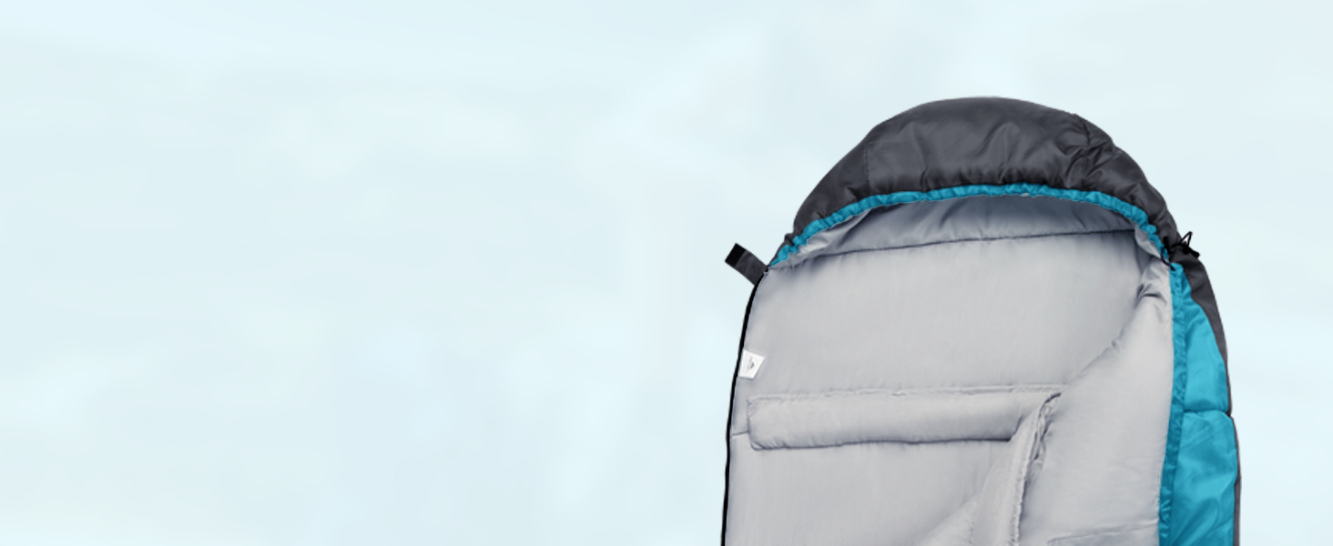 Сплячий мішок Forceatt -10°C~15°C, 4 сезони, для дорослих, водонепроникний, ультралегкий, для кемпінгу, подорожей, туризму та відпочинку. -10°C, синій