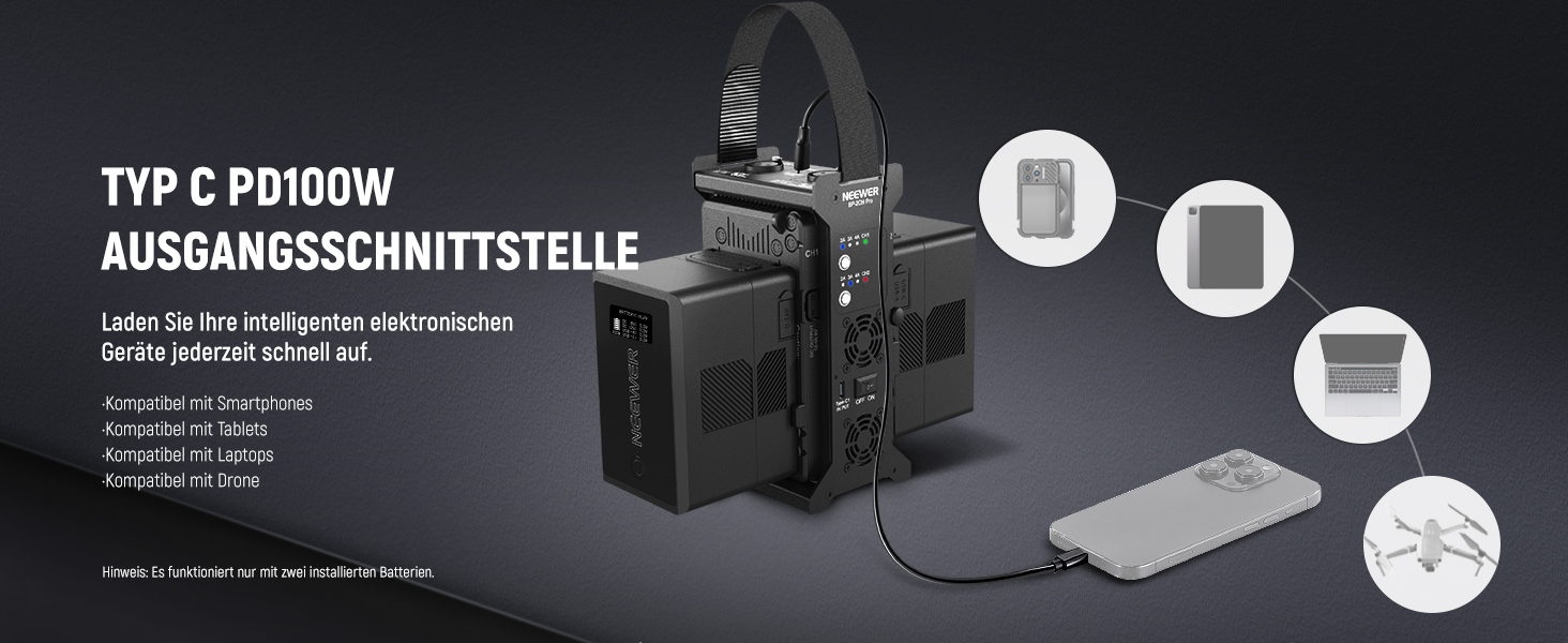 Зарядний пристрій Neewer з 2 каналами V-Mount для камер, BP-2CH Pro