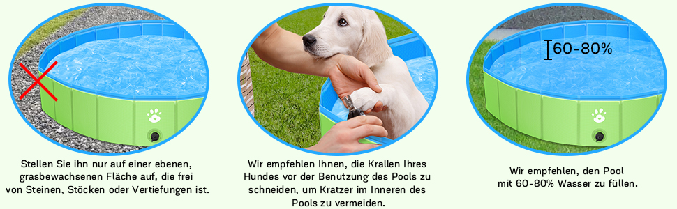 Басейн для собак великих та малих порід, 120 см, складаний, PVC, басейн для купання собак та дітей, портативний, басейн для собак