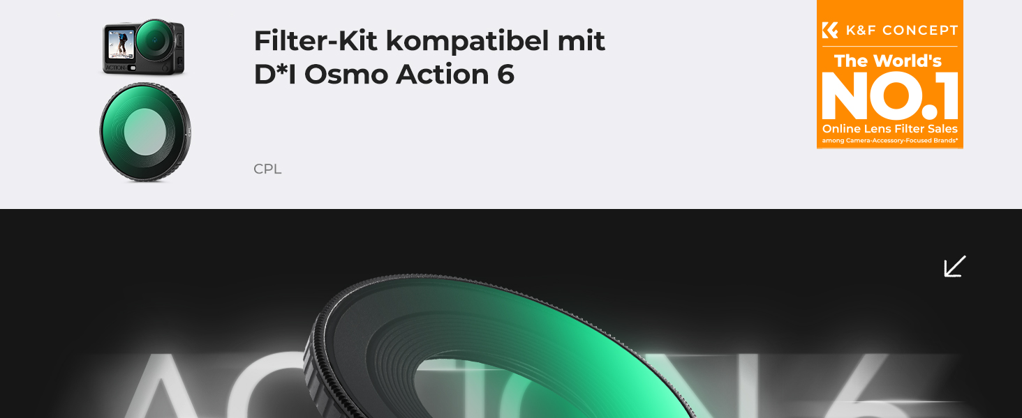 Набір фільтрів K&F CONCEPT ND для DJI Osmo Action 6: ND8, ND16, ND32, ND64 (з CPL)