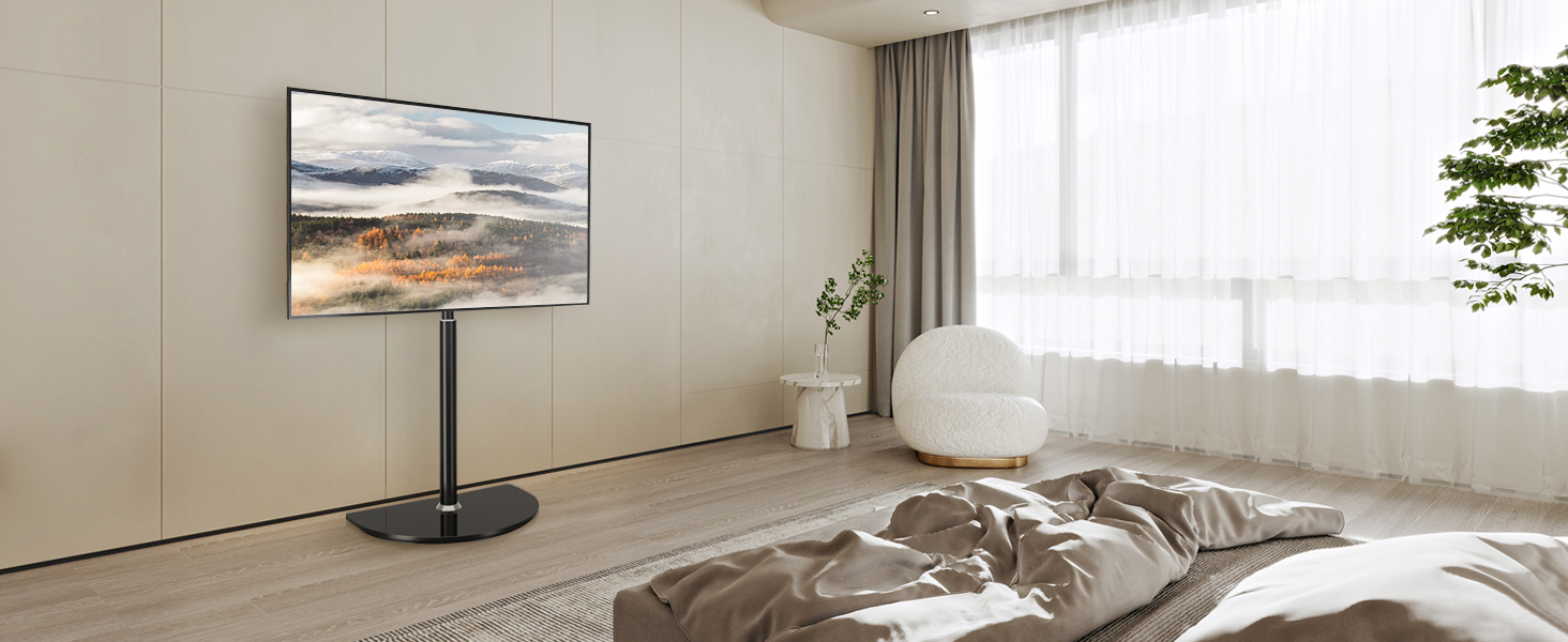 Adjustable TV Stand for 32-65 inch LED LCD OLED TVs - Swivel & Height Adjustable, up to 40kg, Cable Management