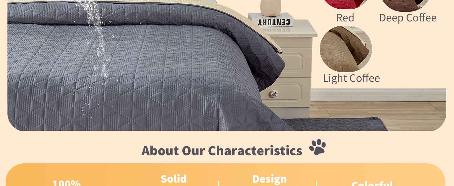 Водонепроникний килимок для собак PETCUTE 75x180 см, червоний. Захист дивану від бруду та шерсті. Міцний, легко миється, не слизький.