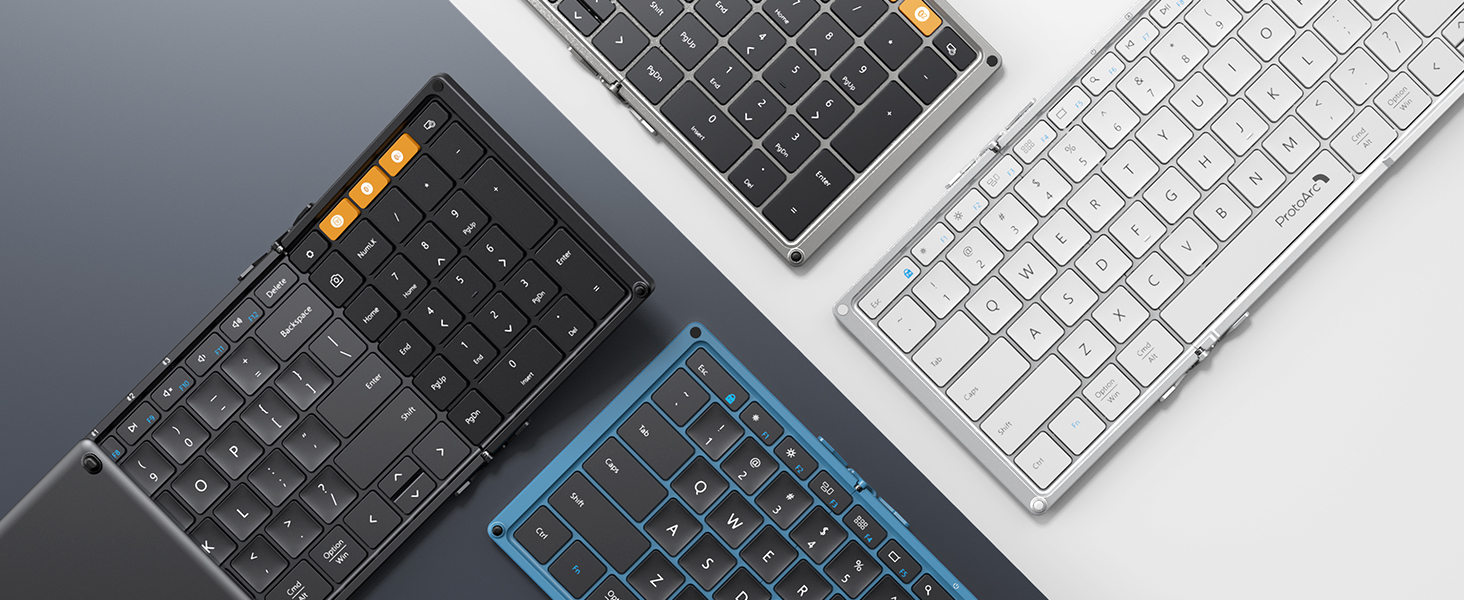 Бездротова клавіатура та миша ProtoArc XKM01, Bluetooth, QWERTZ, для iPad, Tablet, iPhone, Laptop, сірий колір