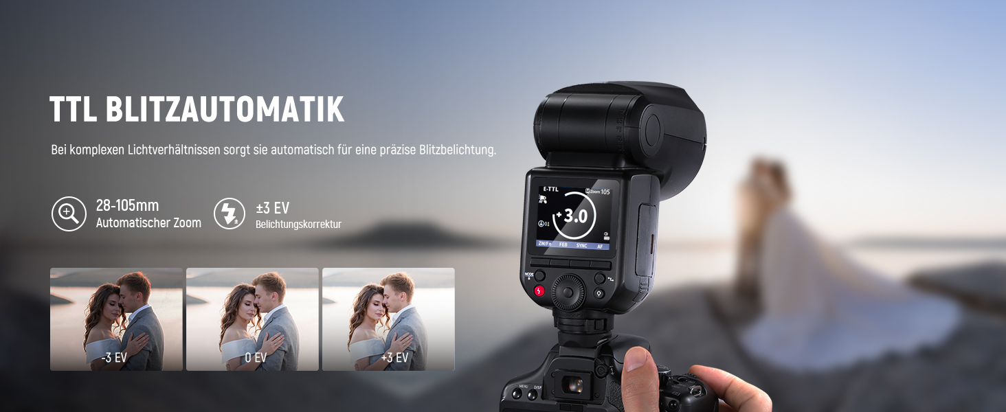 NEEWER Z2PRO-C: Світловий спалашок Speedlite з TTL, сумісний з Canon та Godox, 76Ws, 1/8000s HSS, 3000mAh