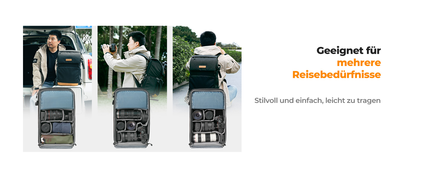 Рюкзак для фотографа K&F Concept 22L з відділенням для ноутбука 15,6