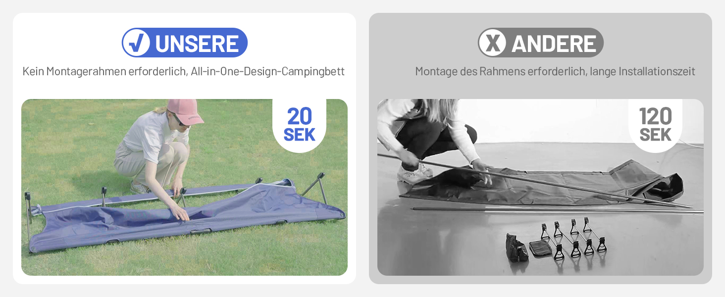 Легке туристичне ліжко Timber Ridge: складане, портативне, для кемпінгу та відпочинку на природі (120 кг)