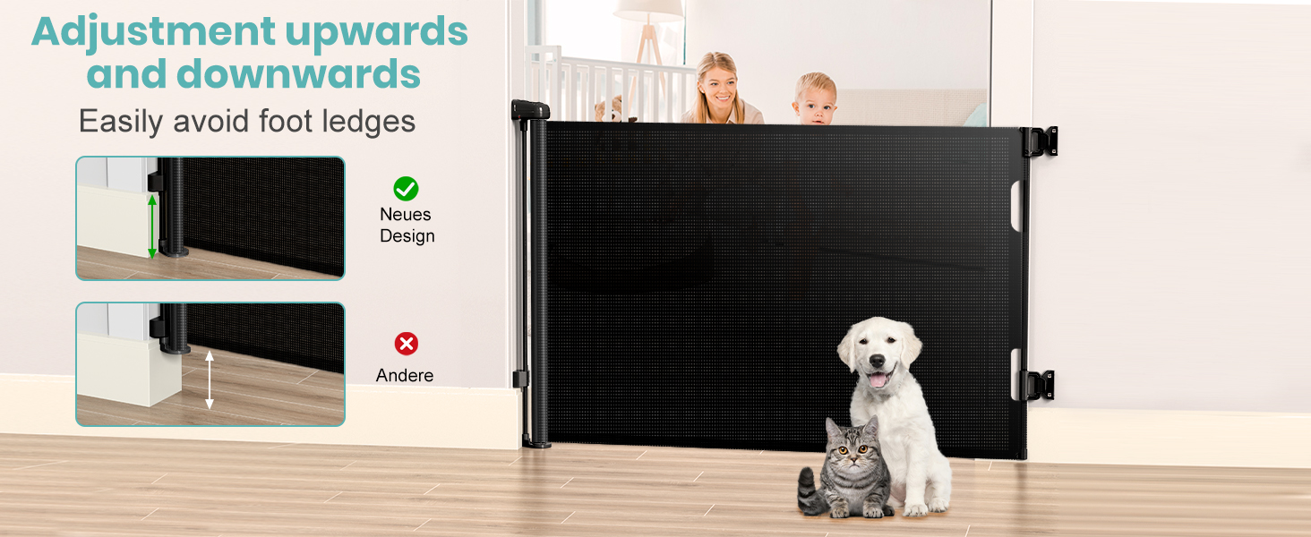 Захист для дитячих воріт Nalezuns, висувний, 0-180 см, сірий, для дітей