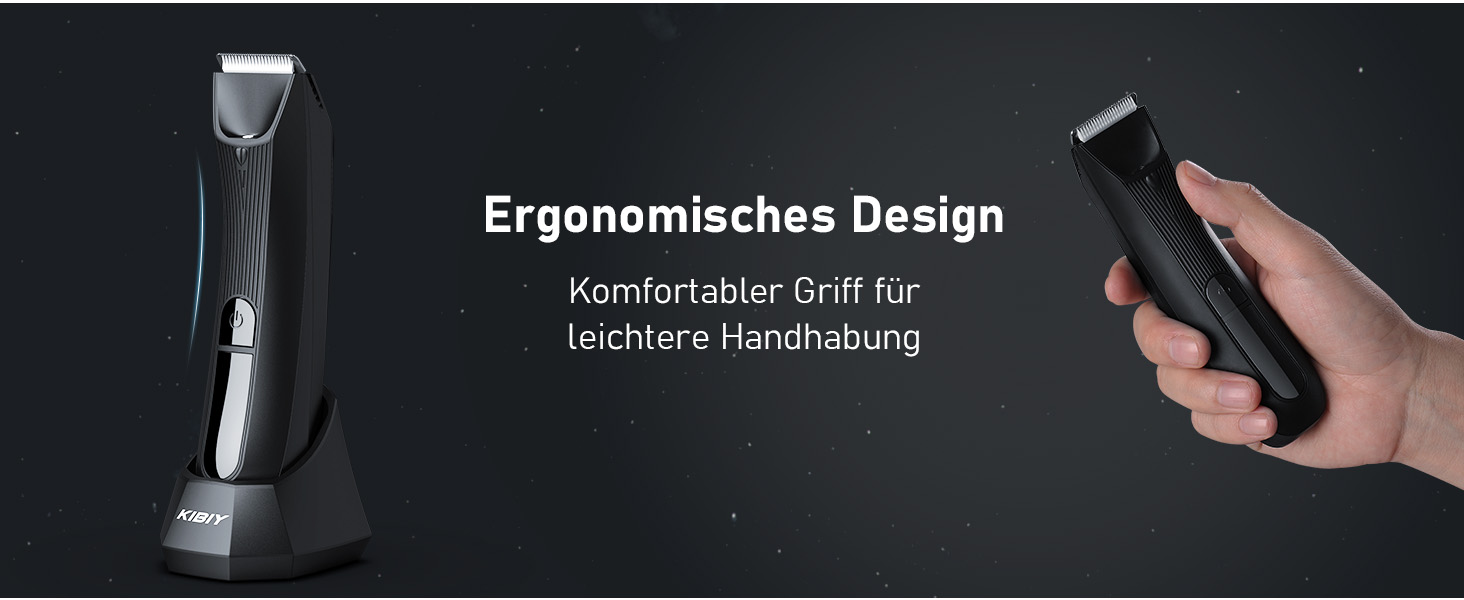 Електричний чоловічий тілобривець Kibiy з LED-підсвічуванням та дисплеєм, IPX7 водонепроникний, з двома лезами