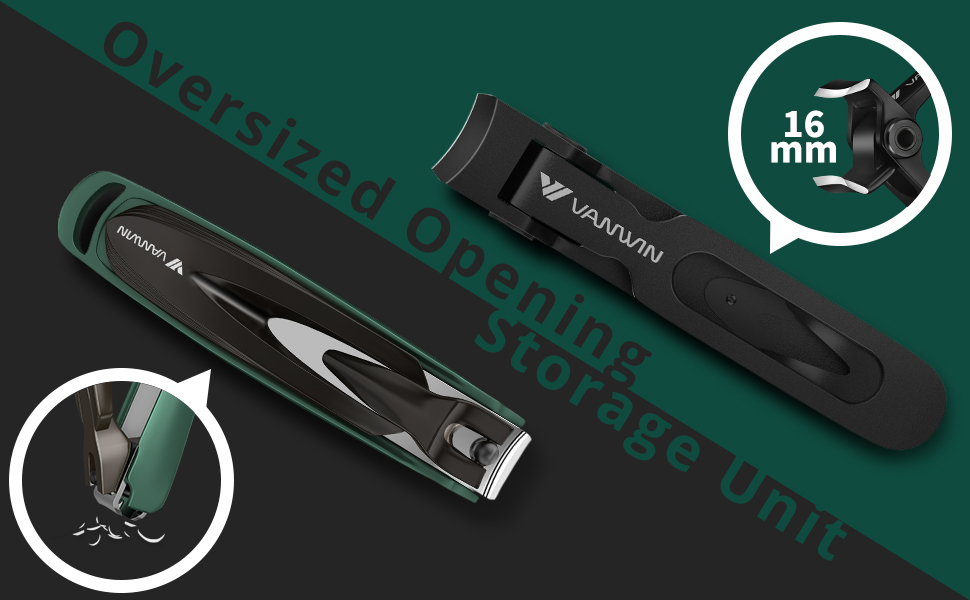 Набір з 2 шт. кусачок для нігтів: професійні, з нержавіючої сталі, для товстих нігтів, з контейнером для сміття. Підходить для нігтів на руках та ногах.