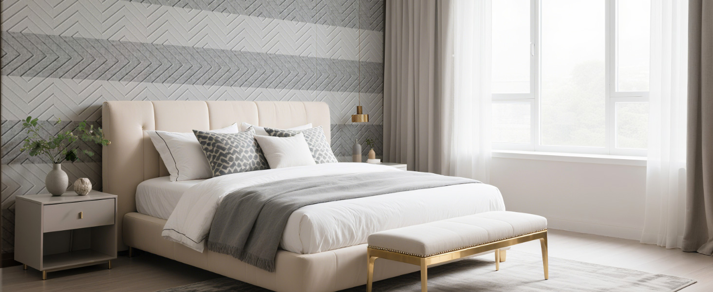 Акустичні панелі Soundsbay самоклеючі з поліестеру для звукоізоляції стін, 30x30x0,9 см, білий колір, 12 шт