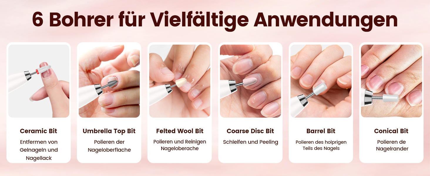 Електричний фрезер для нігтів DOCOCO з USB-C, для гелю та акрилу, манікюрний набір