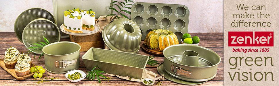 Форма для випічки Zenker Springform Ø 18 см з високим бортиком – зелена, сталева, з антипригарним покриттям