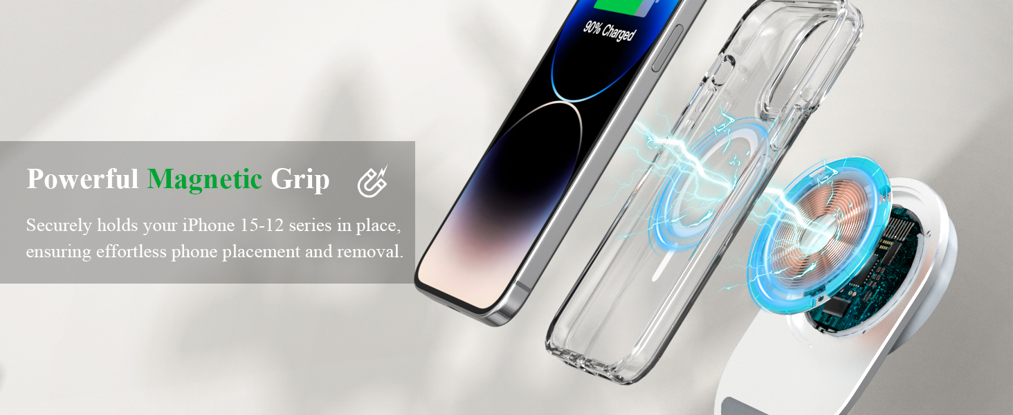 Магнітна бездротова зарядна станція Minthouz 20W USB-C: регульована підставка з алюмінію для iPhone 16, 15, 14, 13, 12 та AirPods Pro
